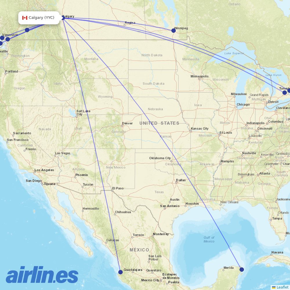 Flair at YYC route map