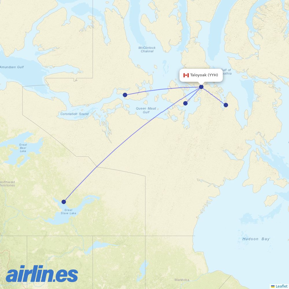 Canadian North at YYH route map