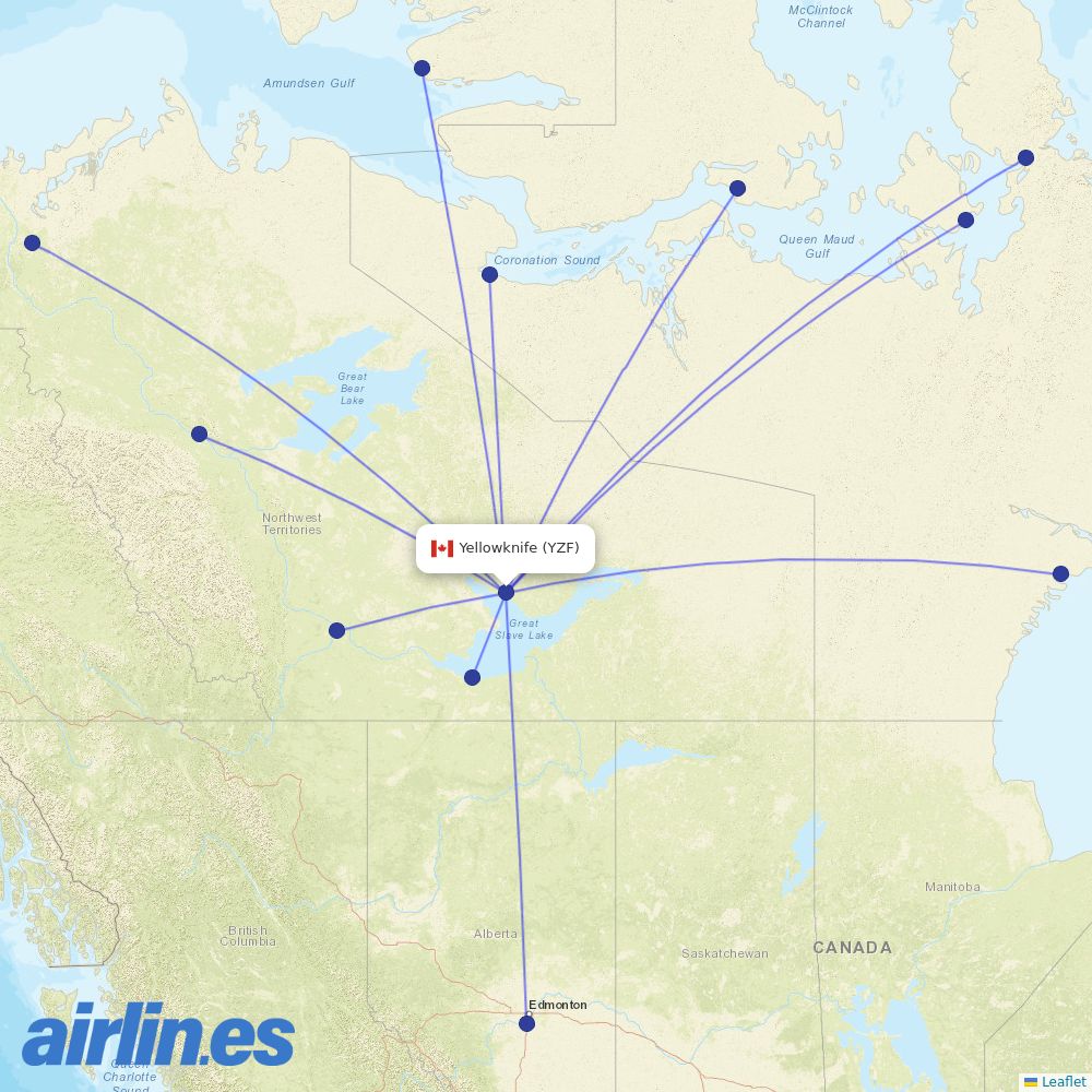 Canadian North at YZF route map