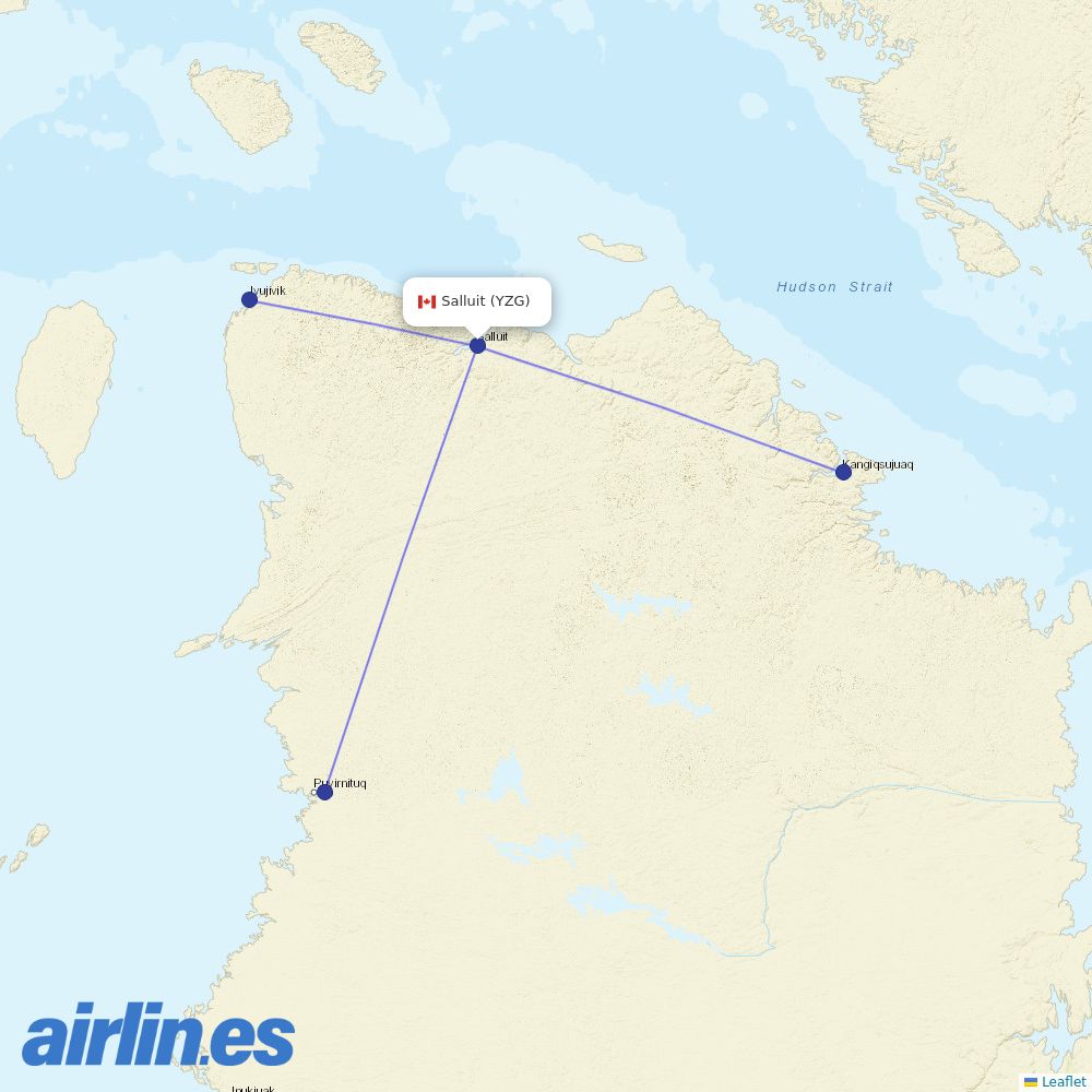 Air Inuit at YZG route map