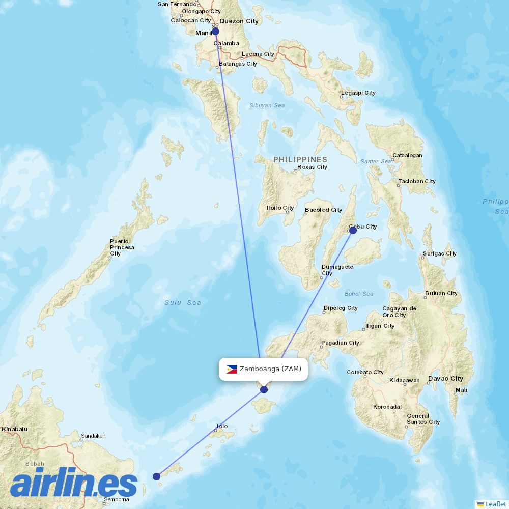 PAL at ZAM route map