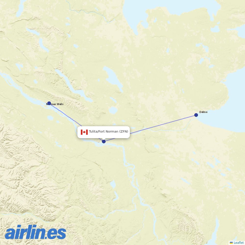 North Wright Air at ZFN route map