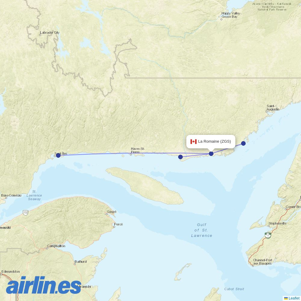 Air Liaison at ZGS route map