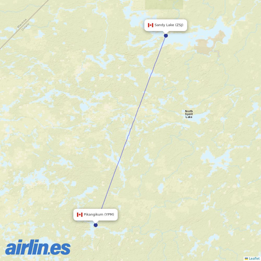 Bearskin Airlines at ZSJ route map