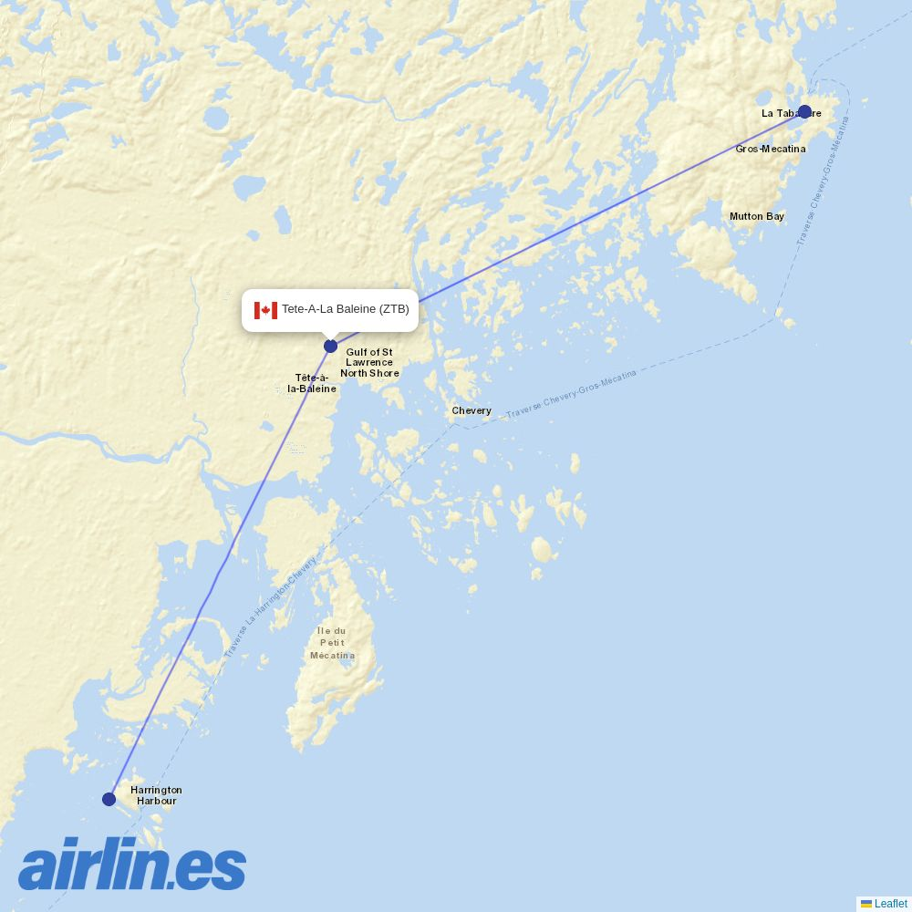 Air Liaison at ZTB route map