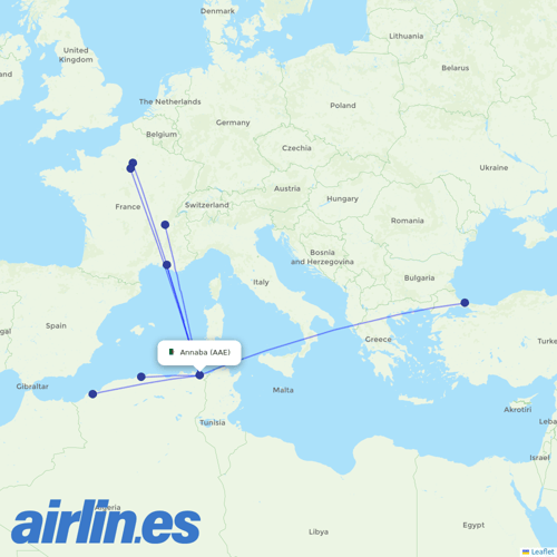 Air Algerie at AAE route map
