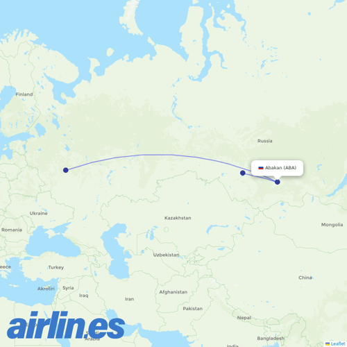 S7 Airlines at ABA route map
