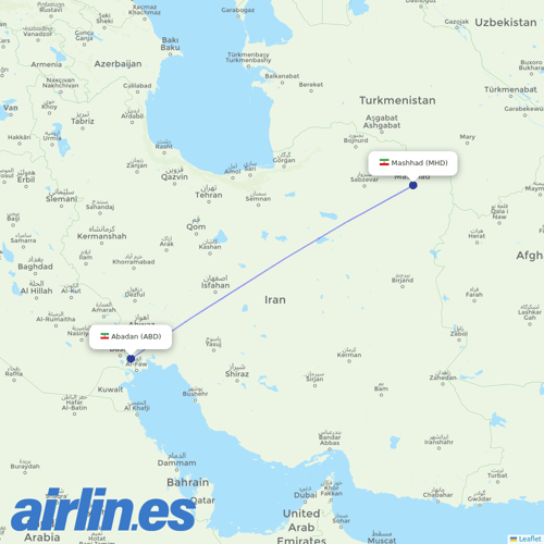 AIS Airlines at ABD route map