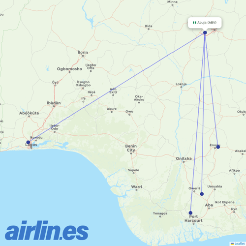Dana Airlines at ABV route map