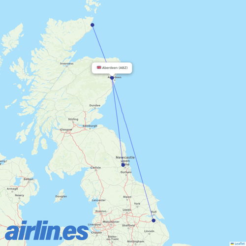Eastern Airways at ABZ route map