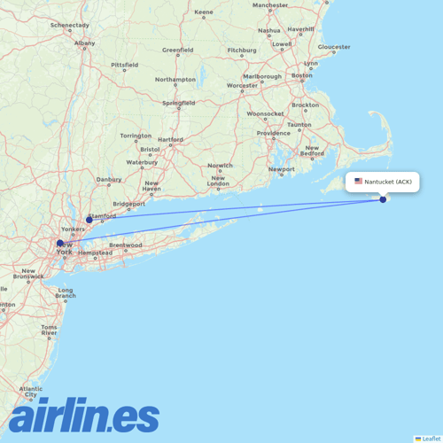 Tradewind Aviation at ACK route map