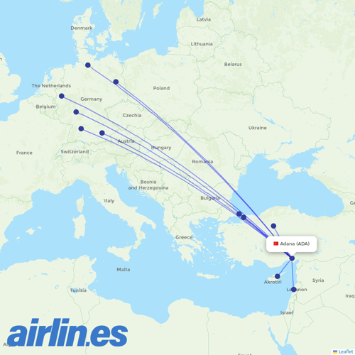 Turkish Airlines at ADA route map