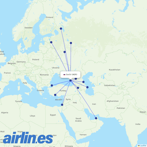 Azimuth Airlines at AER route map