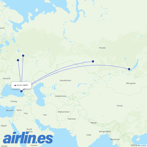 S7 Airlines at AER route map