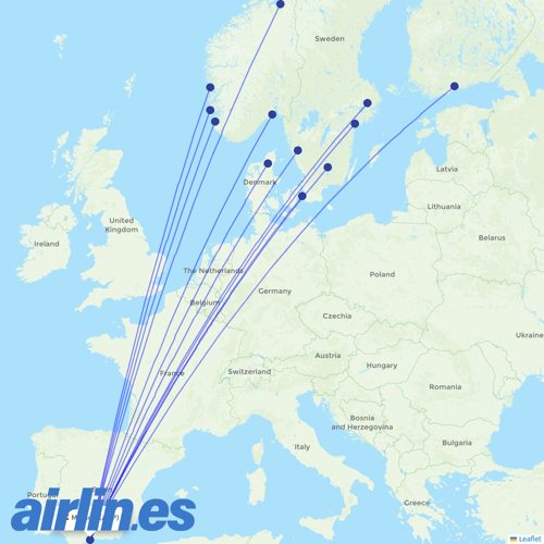 Norwegian Air Intl at AGP route map