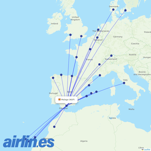 Vueling at AGP route map