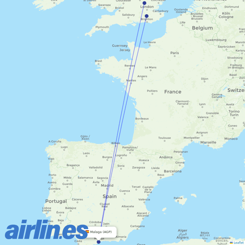 Wizz Air UK at AGP route map