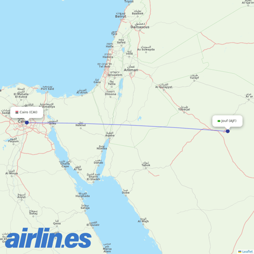Air Arabia Egypt at AJF route map