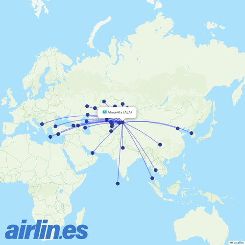 Air Astana at ALA route map