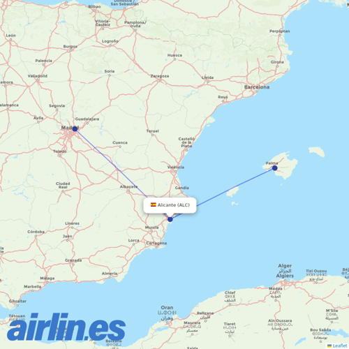 Air Europa at ALC route map