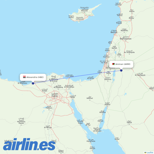 Air Arabia Egypt at AMM route map