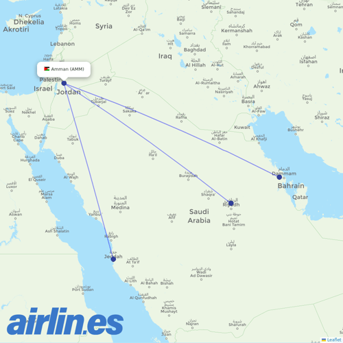 Flynas at AMM route map