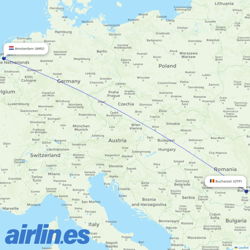 TAROM at AMS route map