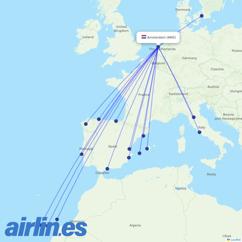 Vueling at AMS route map