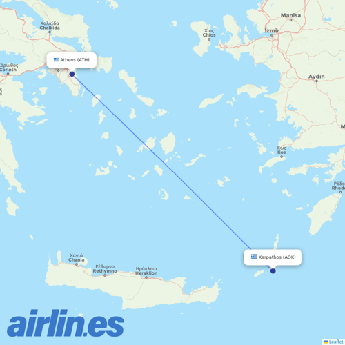 Olympic Air at AOK route map