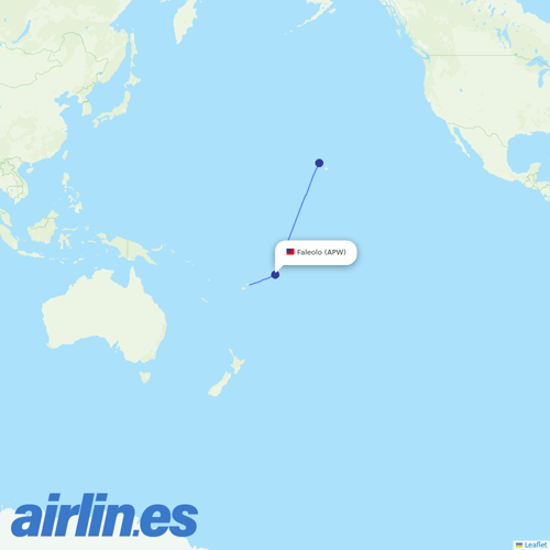 Fiji Airways at APW route map