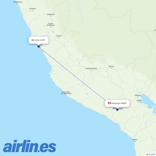 Sky Airline at AQP route map