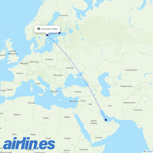 Finnair at ARN route map