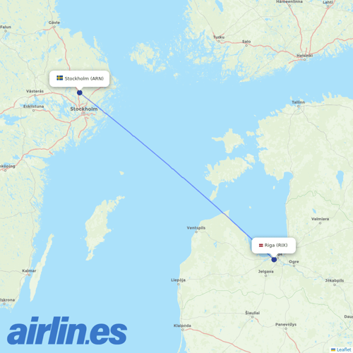Air Baltic at ARN route map