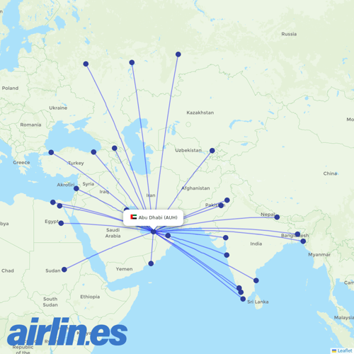 Air Arabia Abu Dhabi at AUH route map