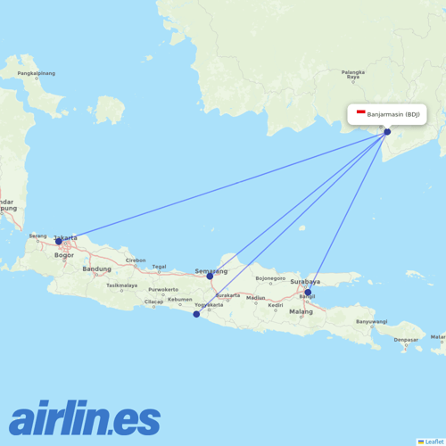 Lion Air at BDJ route map