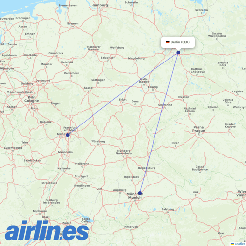 Lufthansa at BER route map