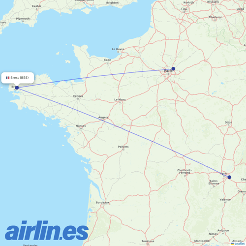 Air France at BES route map
