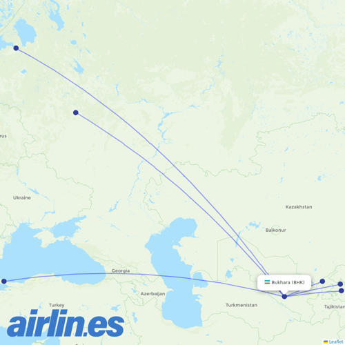 Uzbekistan Airways at BHK route map