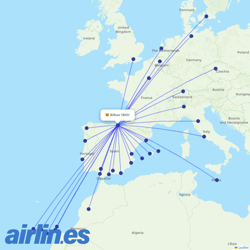 Vueling at BIO route map
