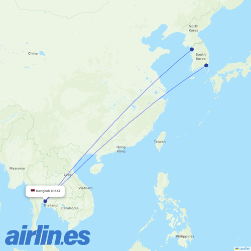 Air Busan at BKK route map