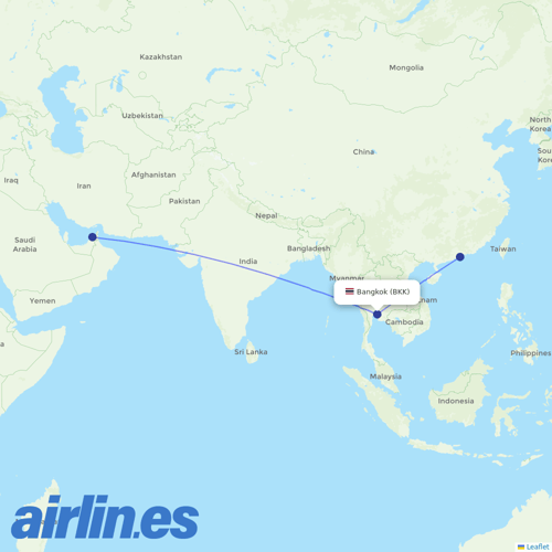 Emirates at BKK route map