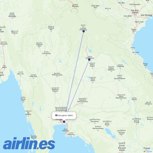 Lao Airlines at BKK route map