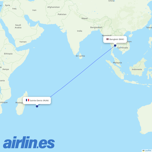 Air Austral at BKK route map