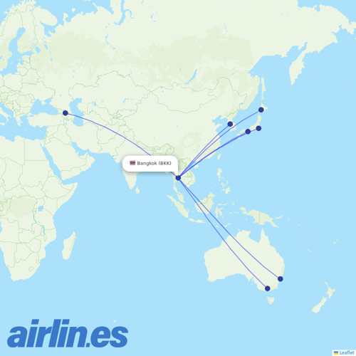 Thai AirAsia X at BKK route map