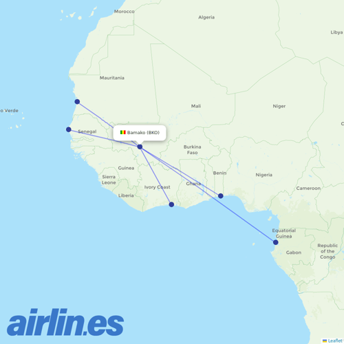 Mauritania Airlines International at BKO route map
