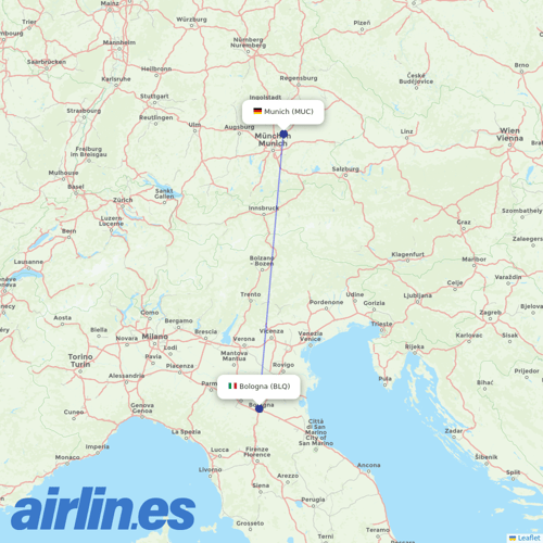 Air Dolomiti at BLQ route map