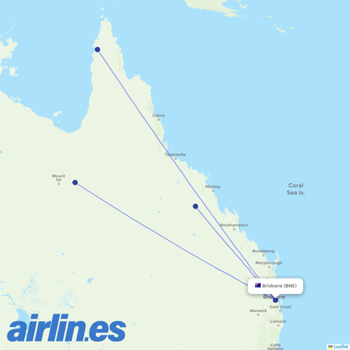 Alliance Airlines at BNE route map