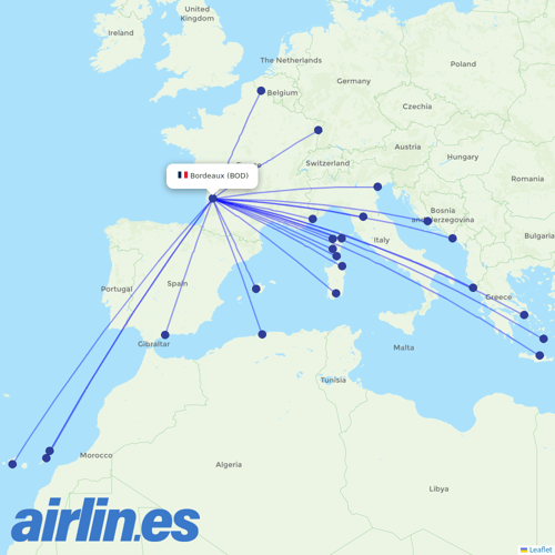 Volotea at BOD route map
