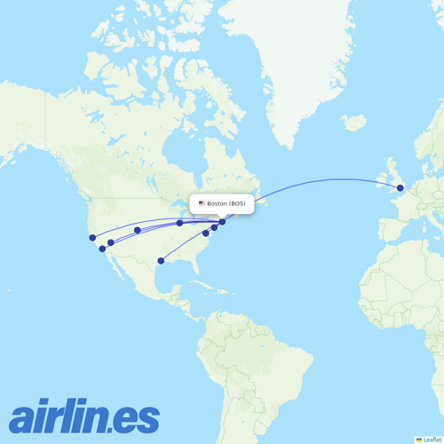 United at BOS route map