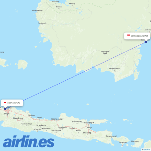 Garuda Indonesia at BPN route map